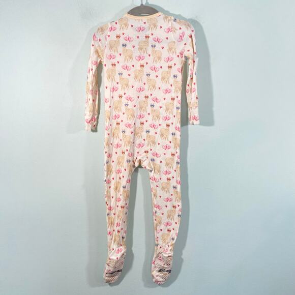 Free Birdees Llama & Hearts Full Zip Bamboo Footed Pajamas Size 18-24M - Picture 5 of 5